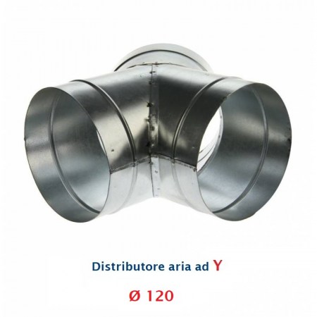 Raccordo a Y diametro 120 mm per aria calda e fredda.
